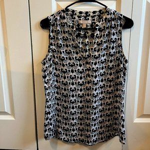 Banana Republic Elephant animal print Sleeveless Blouse Top (Size S)